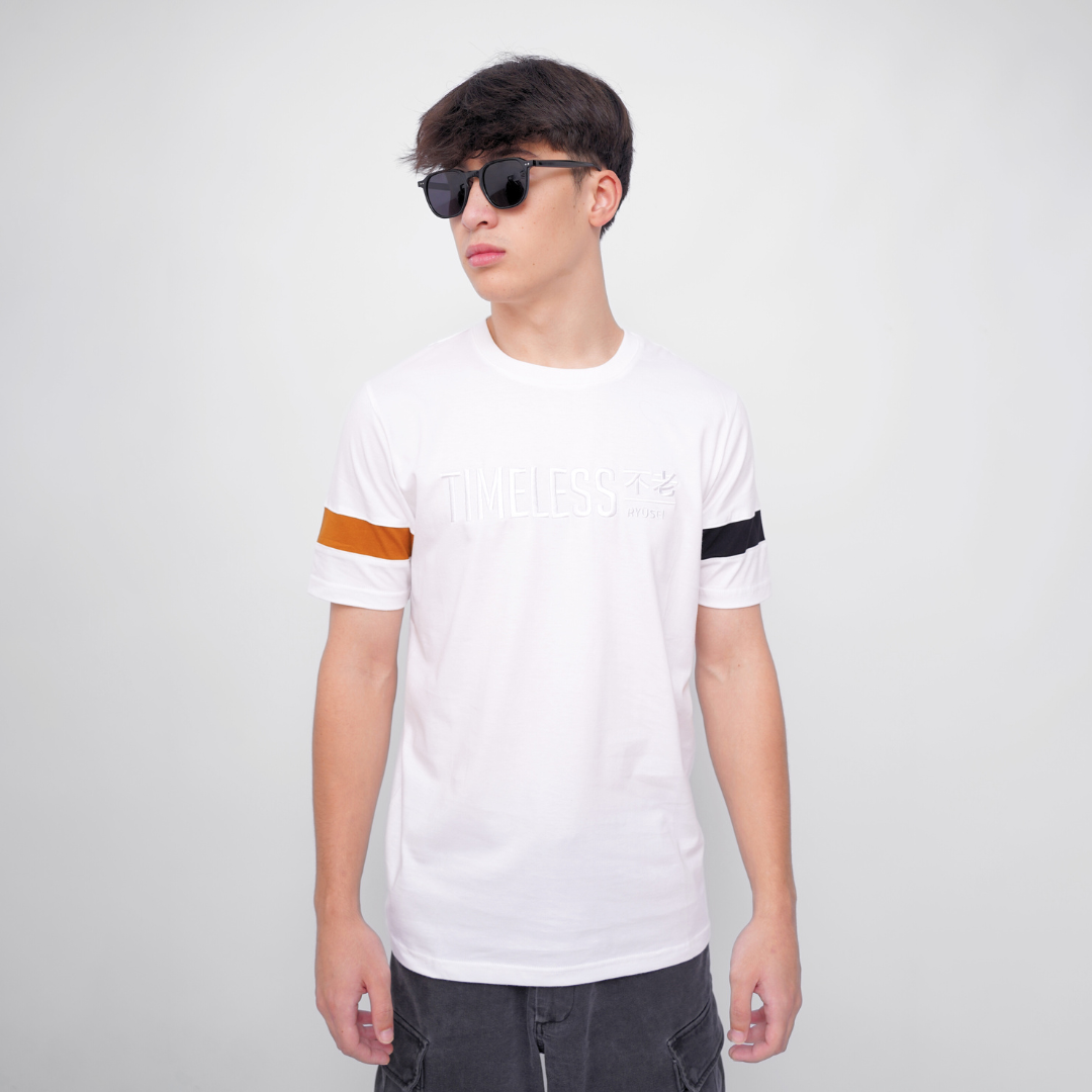 Ryusei Kaos Pria Timeless White