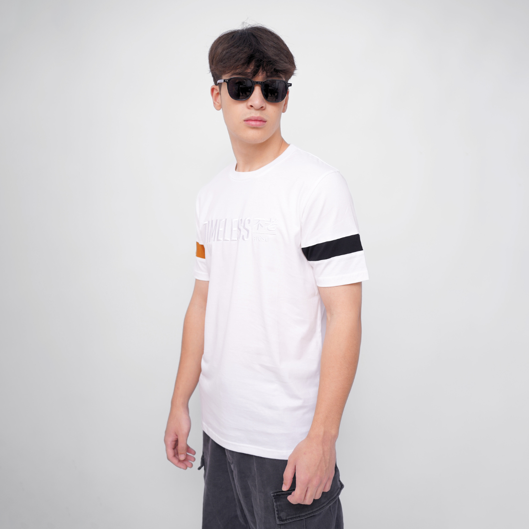 Ryusei Kaos Pria Timeless White