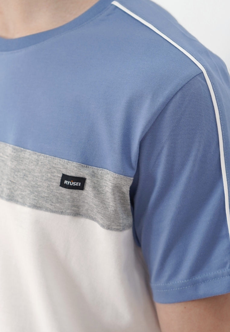 Ryusei Kaos Pria Tsh Men Toyokawa CMB Blue Denim