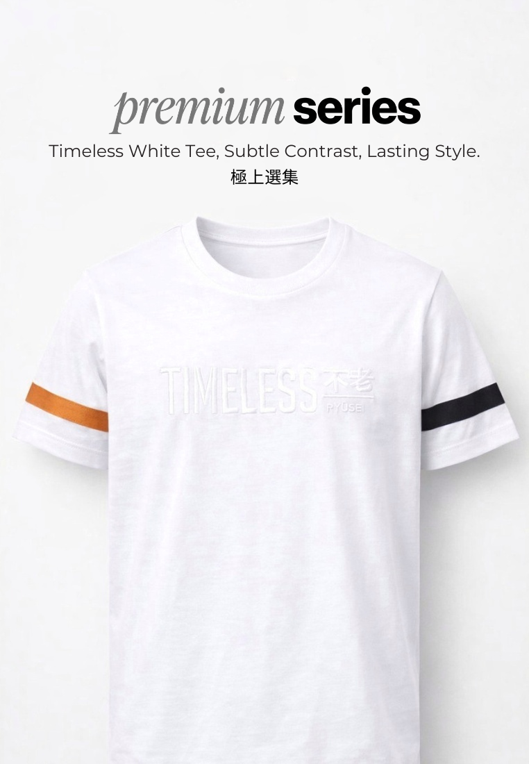 Ryusei Kaos Pria Timeless White