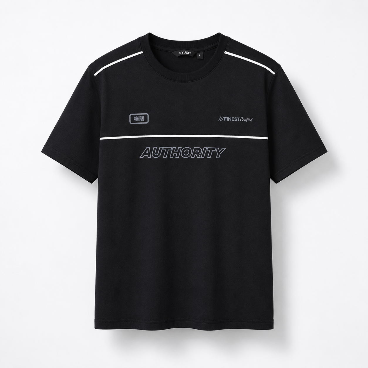 Ryusei Kaos Pria Authority Fitted Tee Black