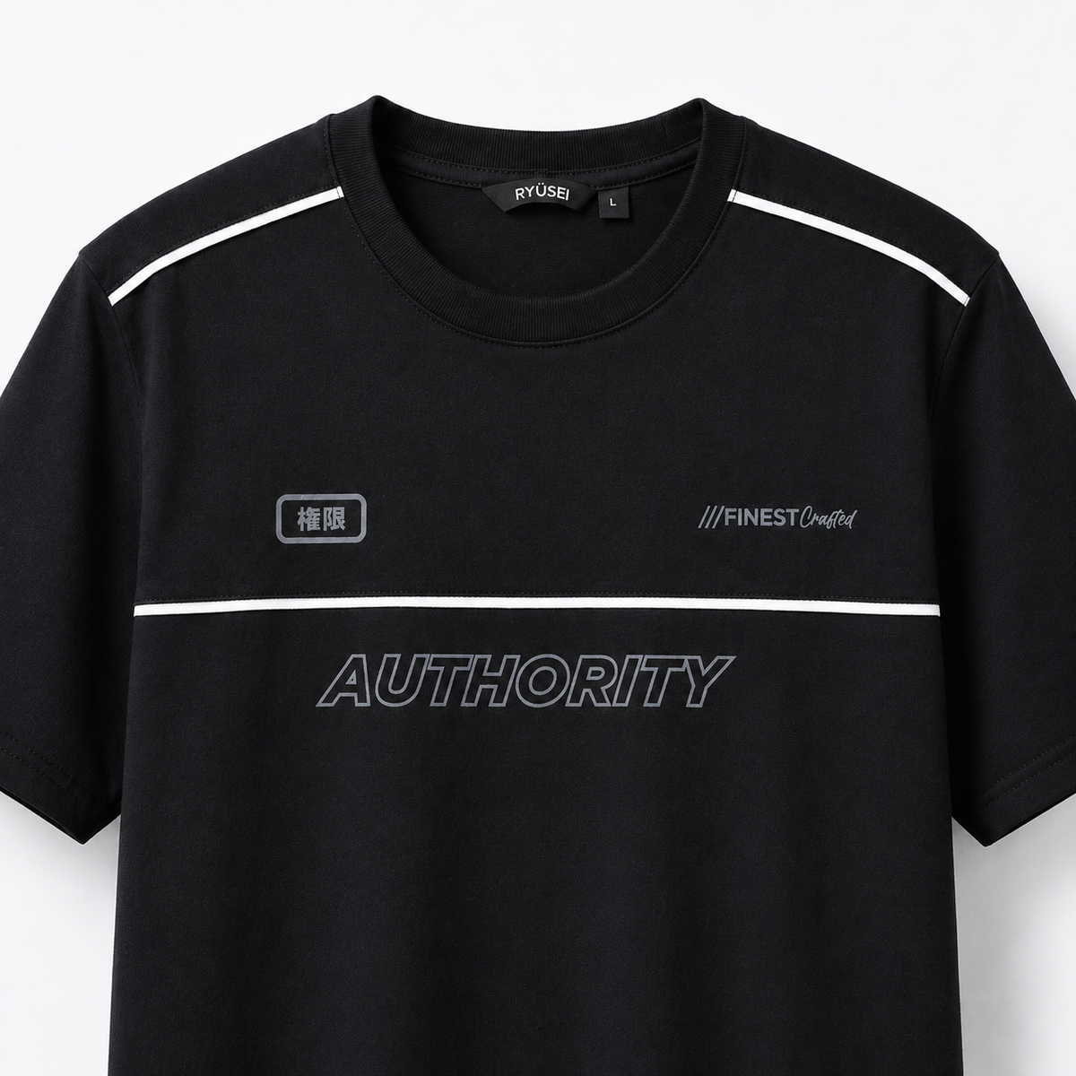 Ryusei Kaos Pria Authority Fitted Tee Black