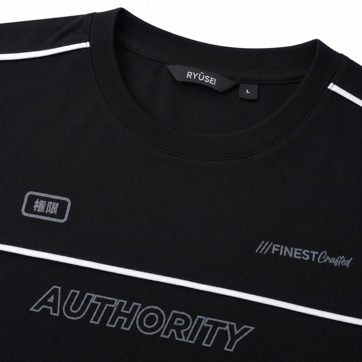 Ryusei Kaos Pria Authority Fitted Tee Black
