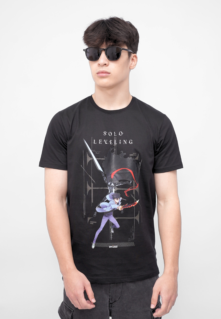 Ryusei x Solo Leveling | Tshirt Jinwoo Dagger Black