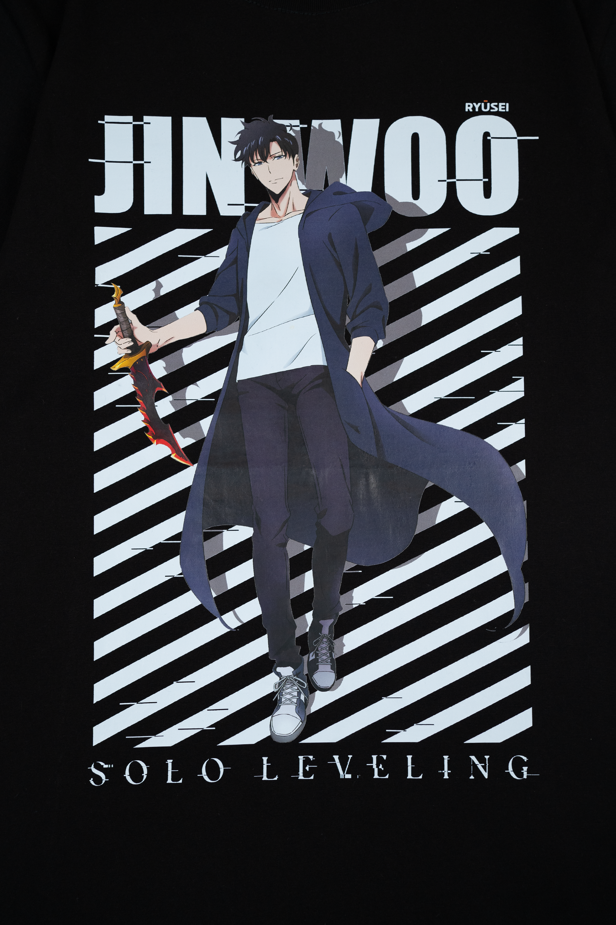 Ryusei x Solo Leveling | Tshirt Sung Jinwoo Black