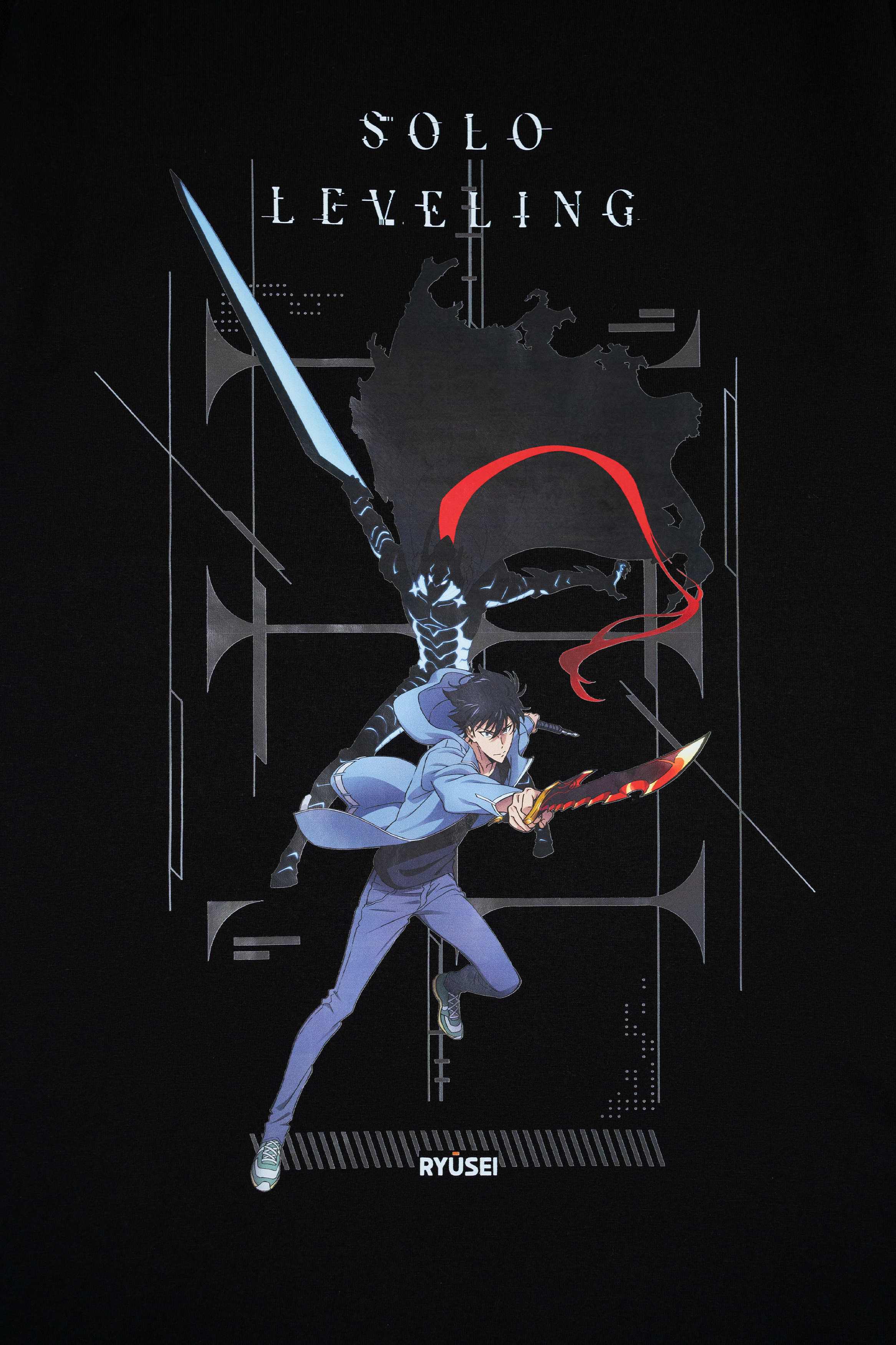 Ryusei x Solo Leveling | Tshirt Jinwoo Dagger Black