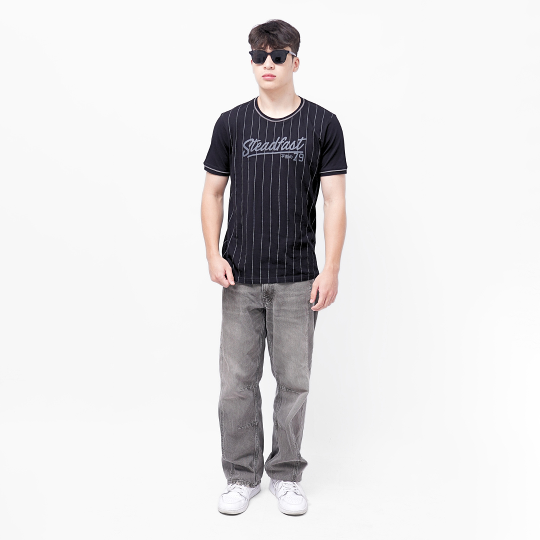 Ryusei Kaos Pria Steadfast Black