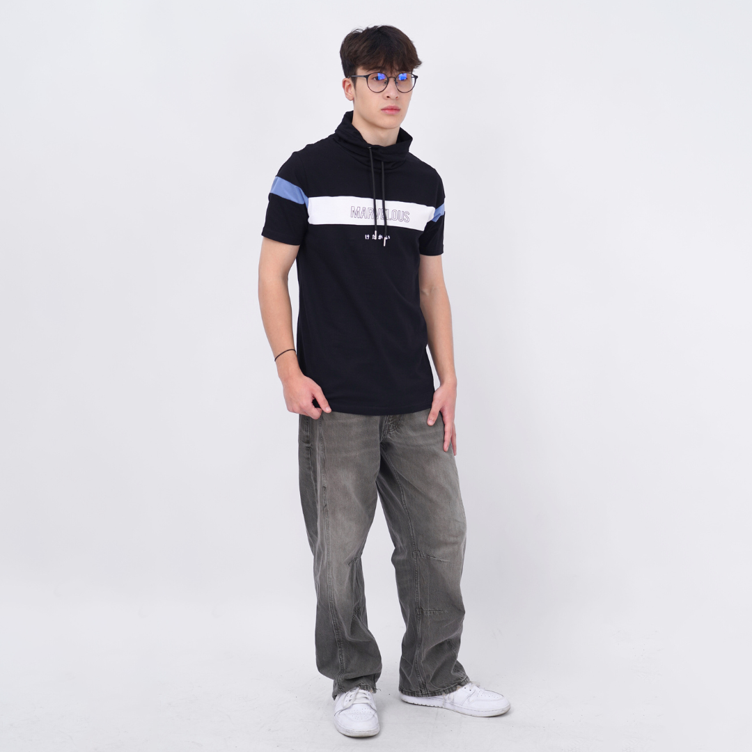 Ryusei Kaos Pria Turtleneck Nandito Marvelous CMB Black