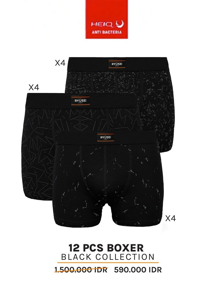 [PAKET] Boxer Atsugi Black (12 Pcs)