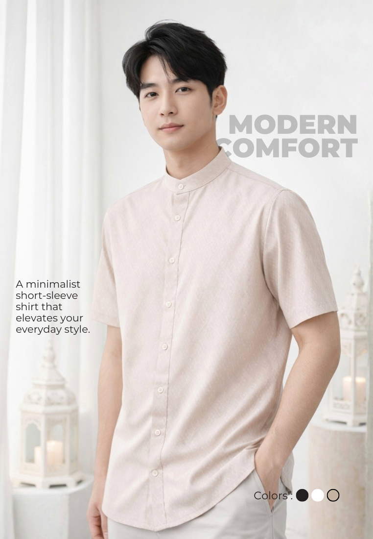 Ryusei Kemeja Kerah Koko Lengan Pendek Yama