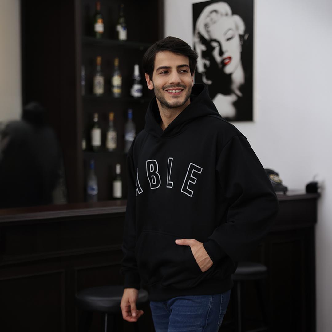 Ryusei Hoodie Boxy Able Full Black