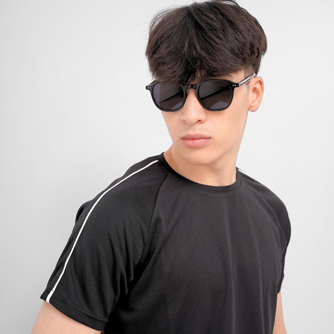 Ryusei Kaos Olahraga Pria Nagata Black Baju Gym Dry Fit Adem Jersey Training