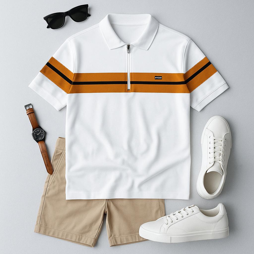 Ryusei Polo Shirt Mitsuhiro CMB White