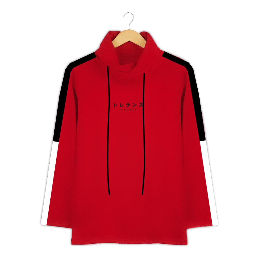 Ryusei Kaos Turtleneck Pria Nandito Gyo Long Sleeve Red