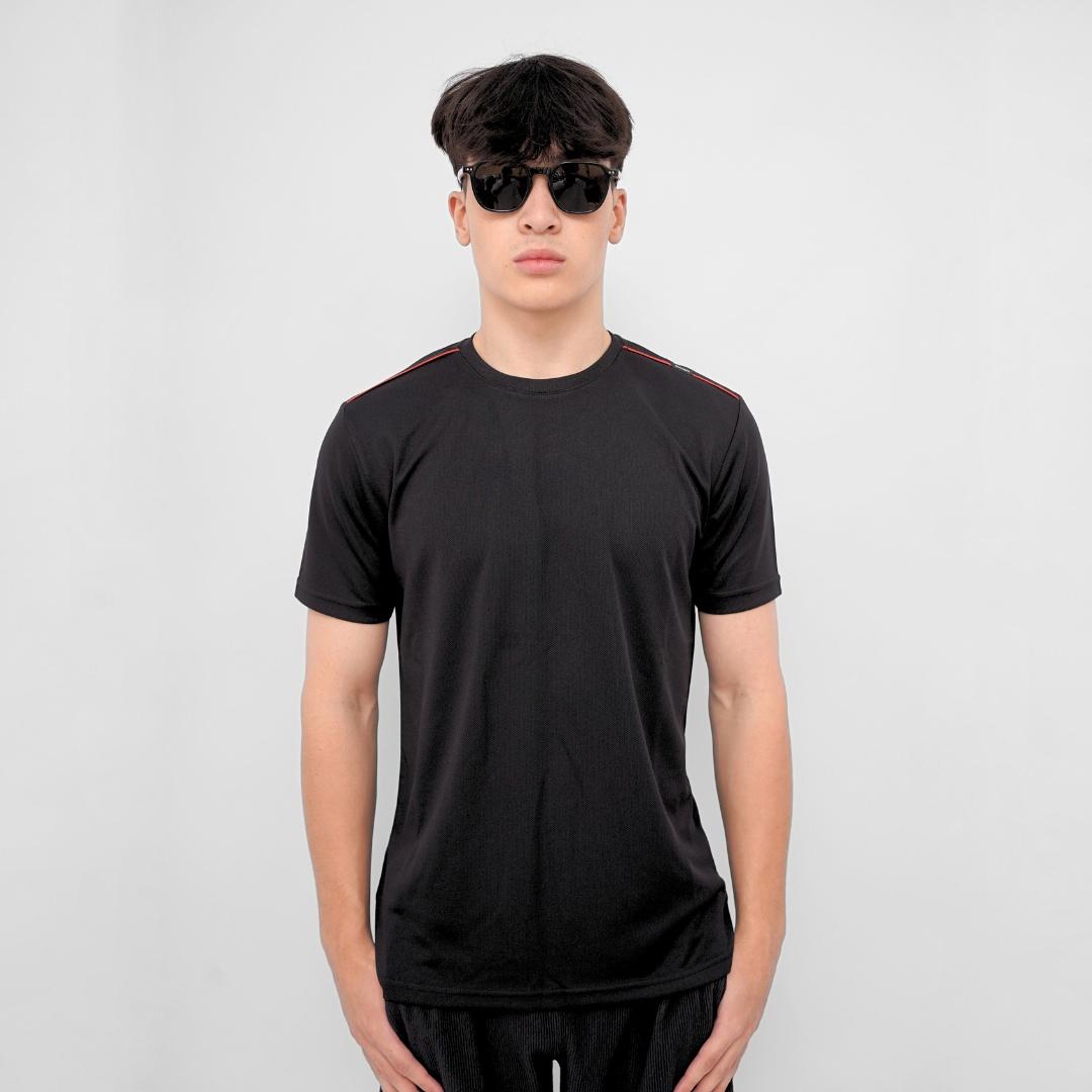 Ryusei Kaos Olahraga Pria Yanagi Black Baju Gym Dry Fit Adem Jersey Training