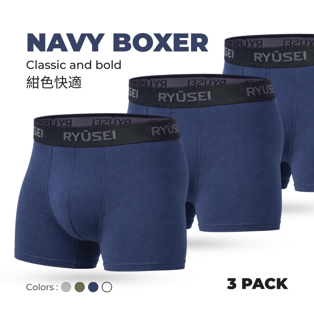 Ryusei Celana Dalam Pria Boxer Haruki 3pcs | Pilihan Warna Netral Premium