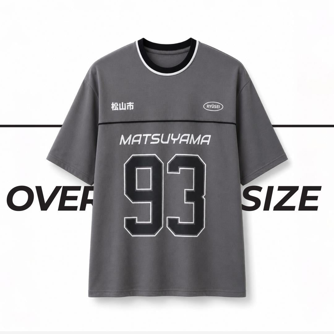 Ryusei Kaos Pria Boxy Oversize Matsuyama Dark Grey