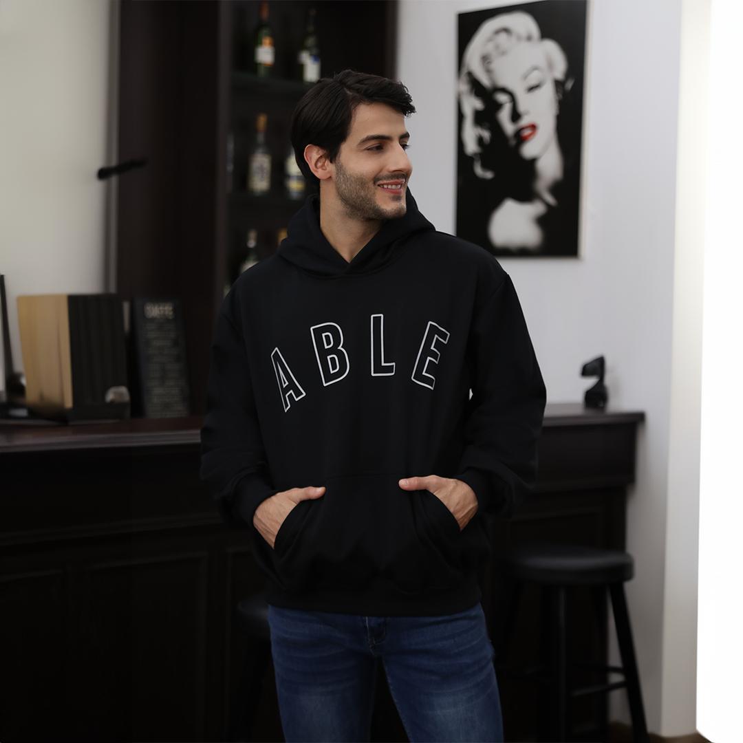 Ryusei Hoodie Boxy Able Full Black