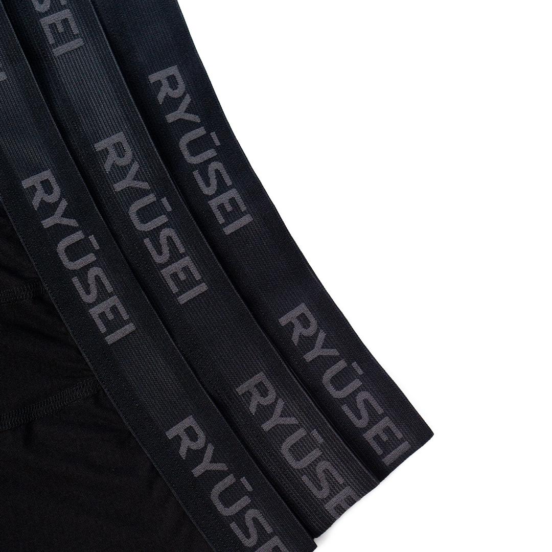 Ryusei Boxer Haruki Polyester Spandex 6 Pcs - Black | Nyaman & Elastis