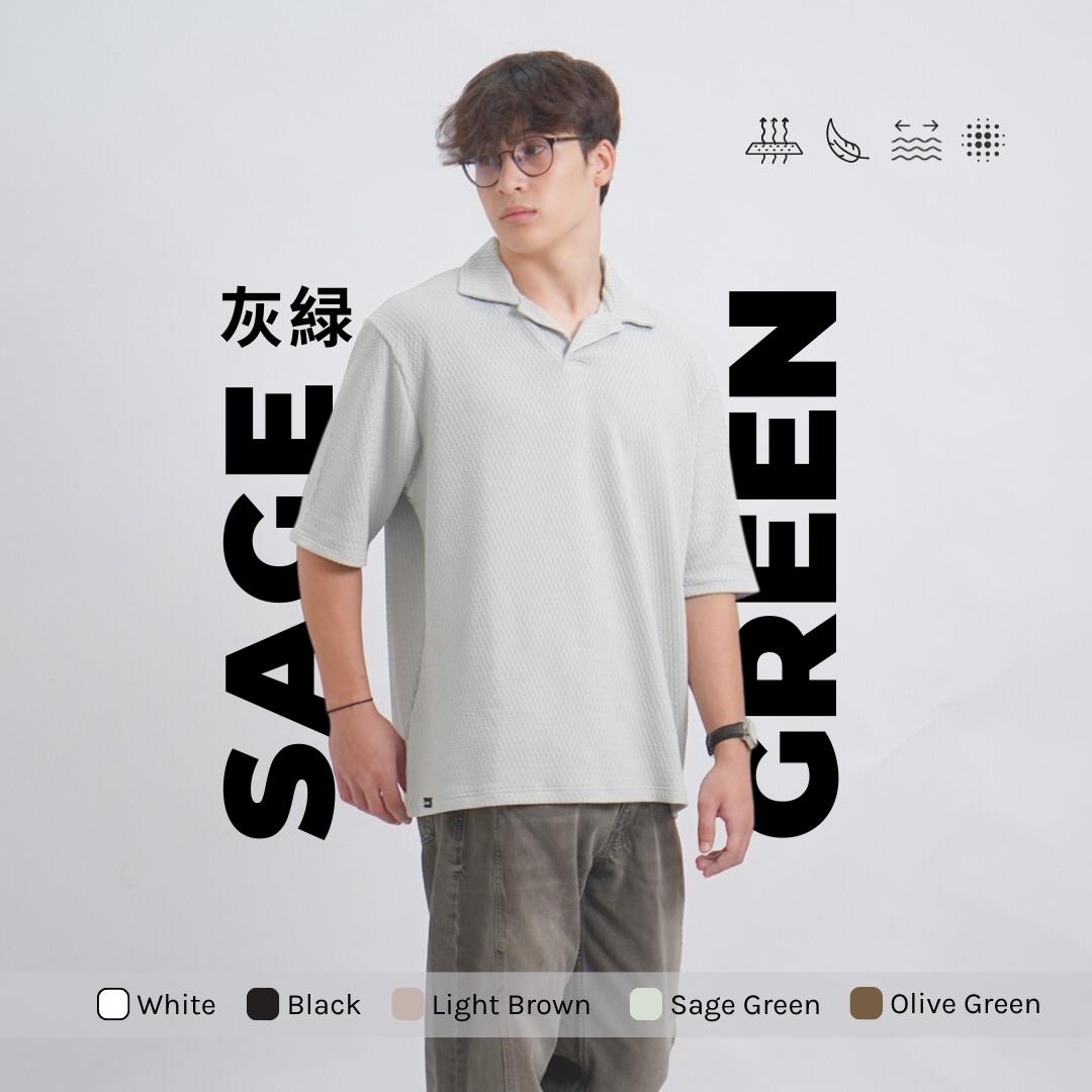 Ryusei Polo Pria Oversize SORA Knit - Polo Knit Kasual Harian