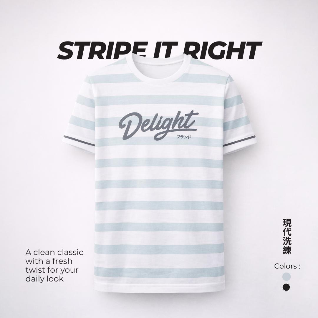 Ryusei Kaos Pria Delight Stripe