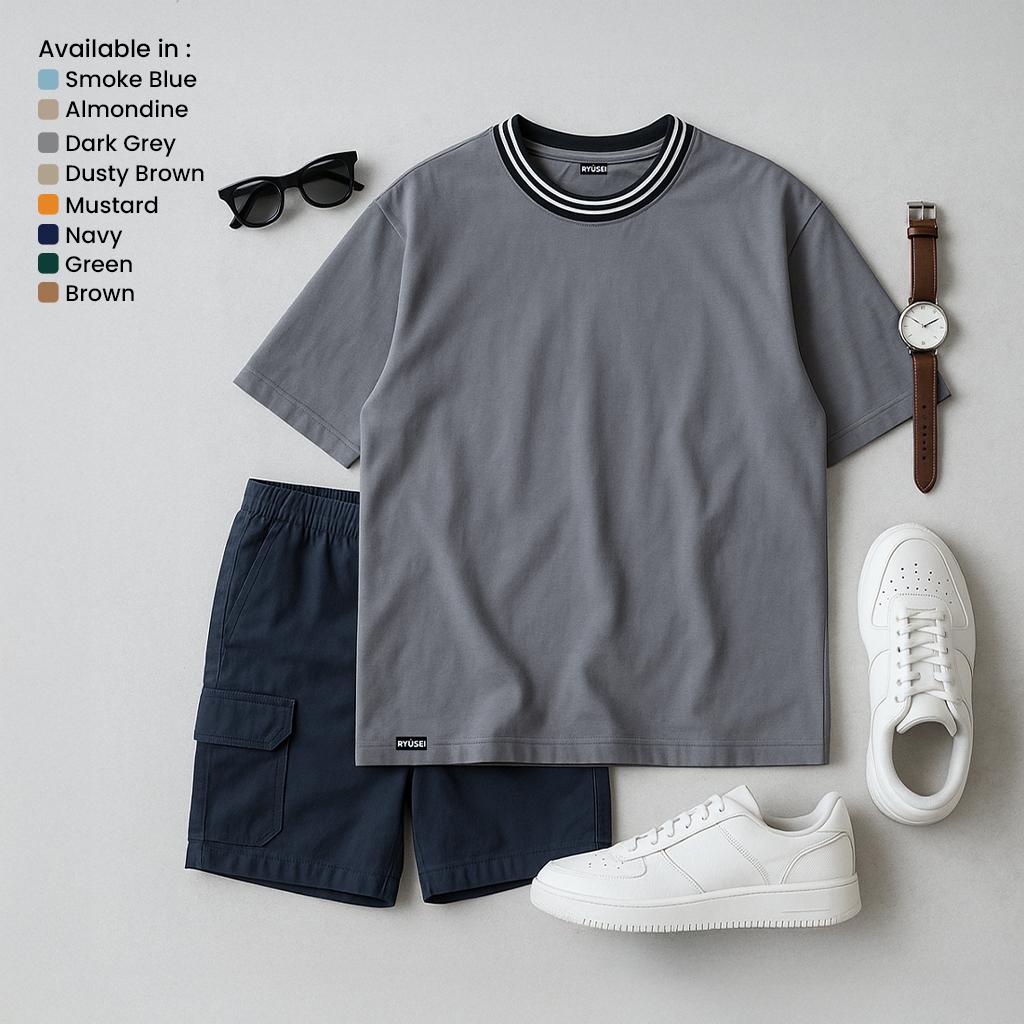 Ryusei Kaos Pria Boxy Oversize Okazaki