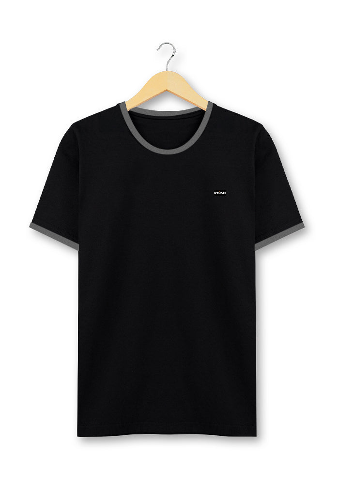 Ryusei T-shirt Existence Black Stripe Dark Misty - Ryusei