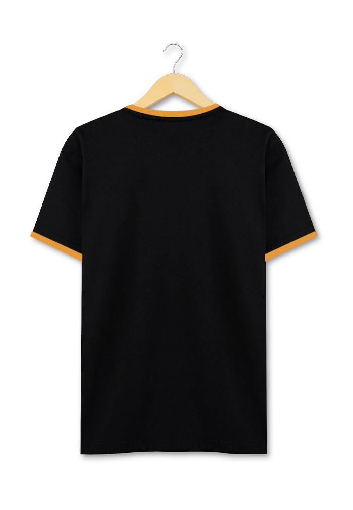 Ryusei T-shirt existence Black Stripe Mustard