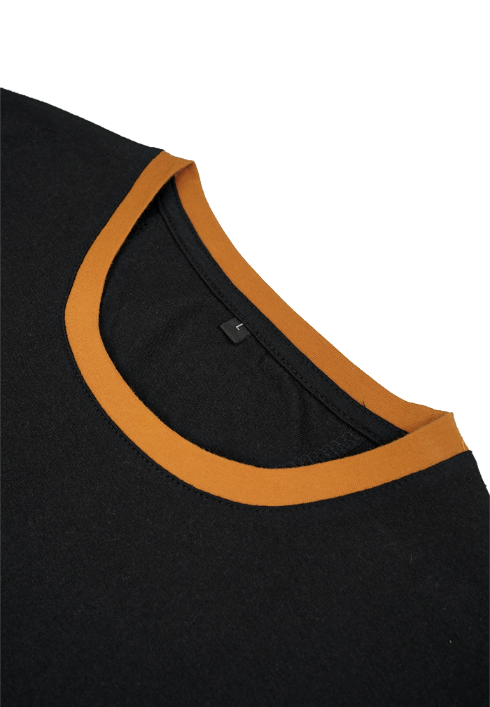 Ryusei T-shirt existence Black Stripe Mustard - Ryusei