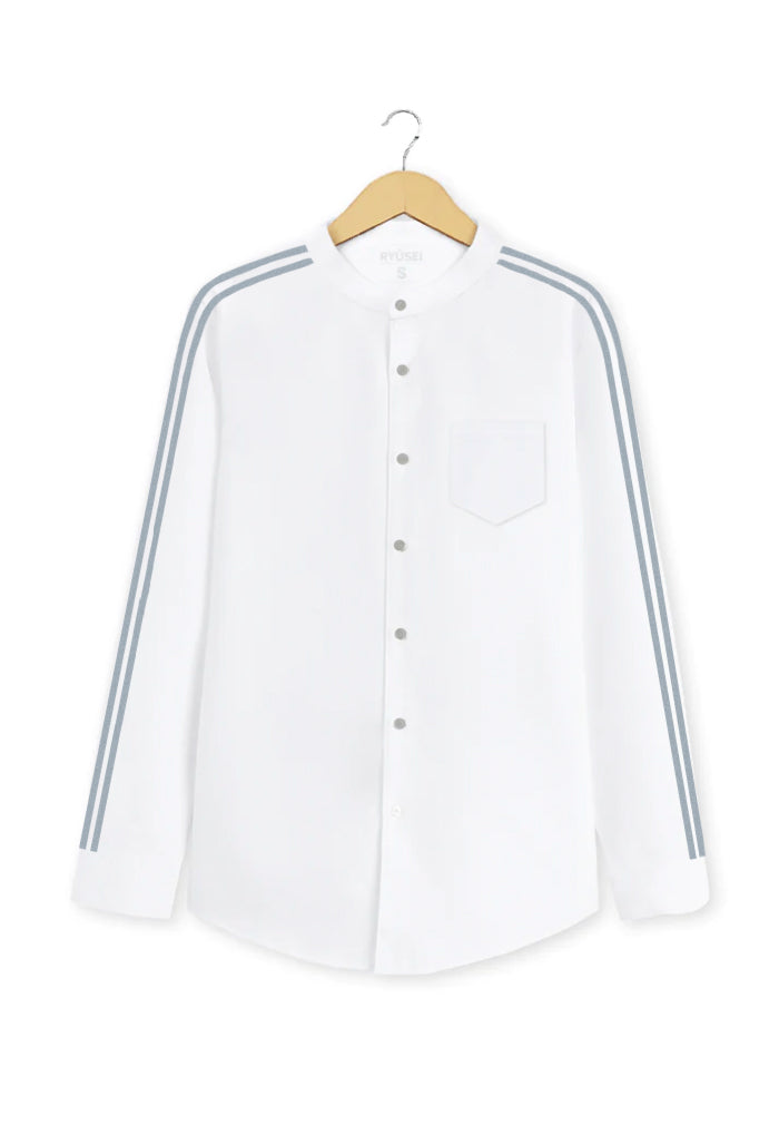 Ryusei Kemeja Fukama Long Sleeve White - Ryusei Shirt Men