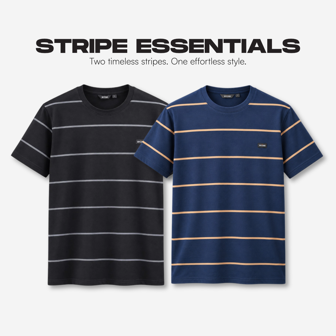 Ryusei Kaos Pria Kitamaru Stripe
