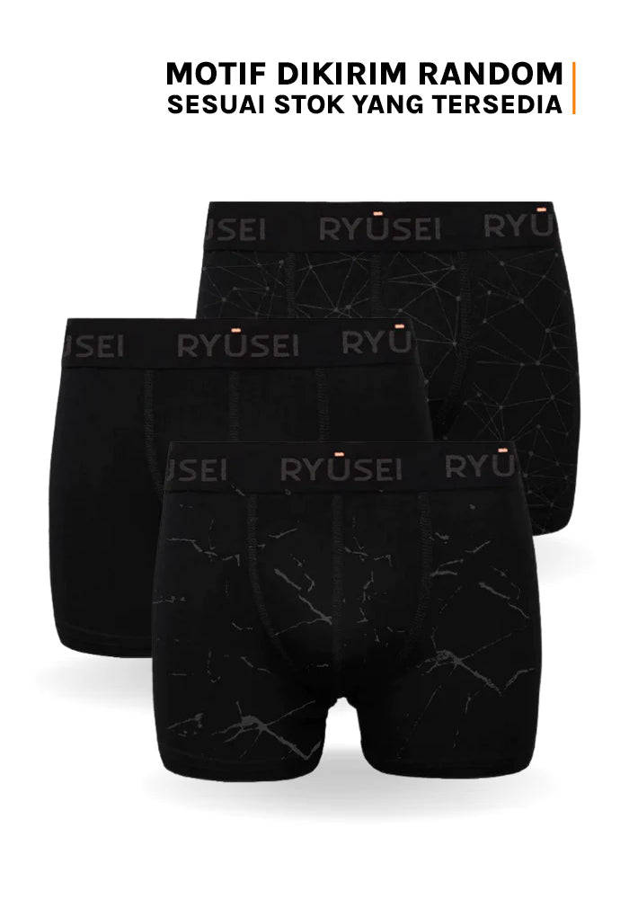 [ PAKET ] Boxer Black Collection (9Pcs) - Ryusei