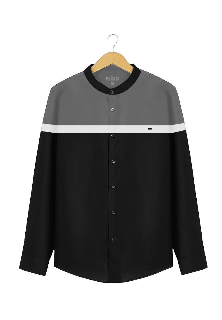 Ryusei Shirt Kitamaru Long Sleeve CMB Black - Ryusei