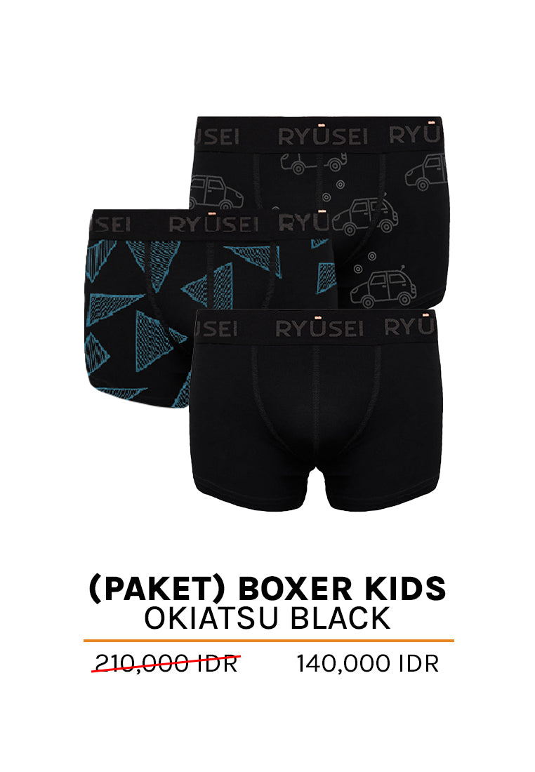 [PAKET] Boxer Kids Okiatsu Black Collection (3 Pcs) - Ryusei