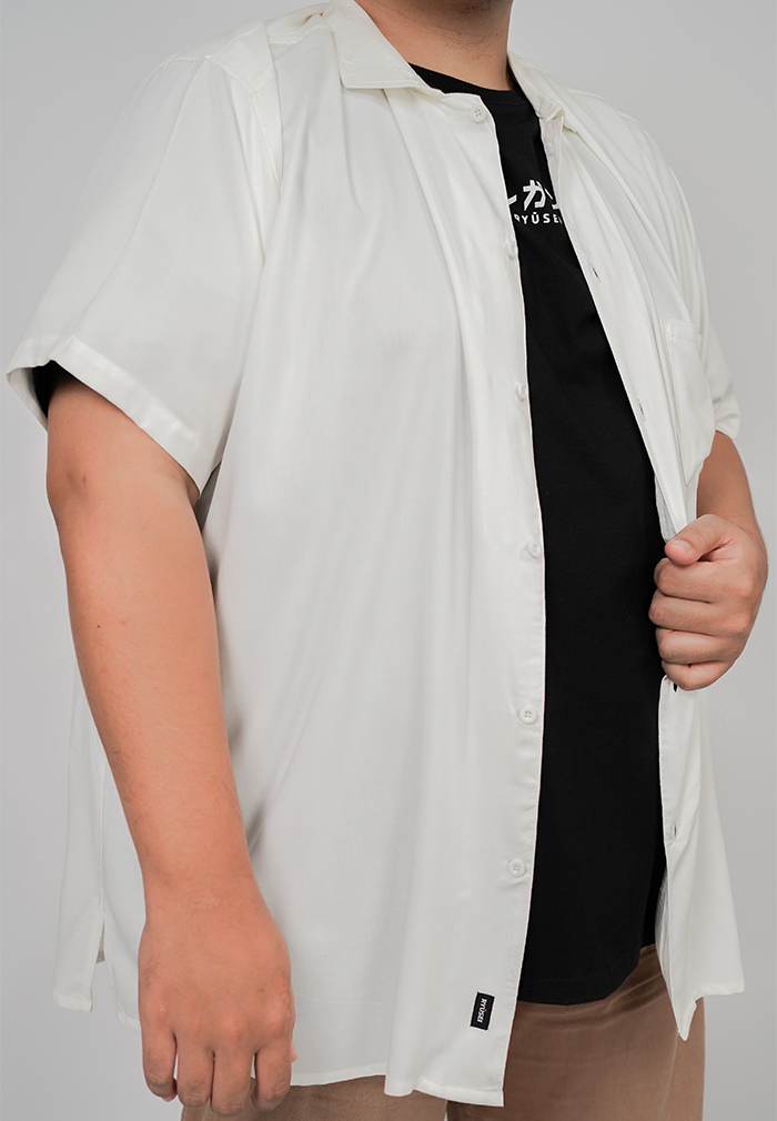 Ryusei Kemeja Pantai Rei Pocket White Plus Size - Ryusei