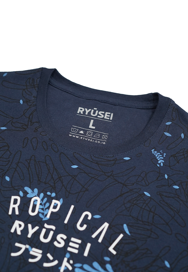 Ryusei Tshirt Tropical FP Navy - Ryusei T-Shirt