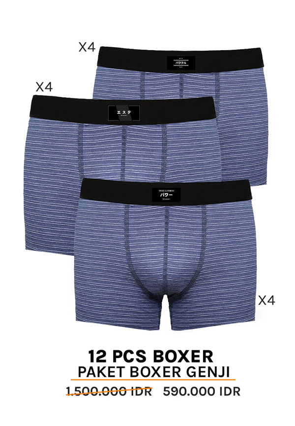 [Paket] Boxer Genji Navy (12 Pcs)