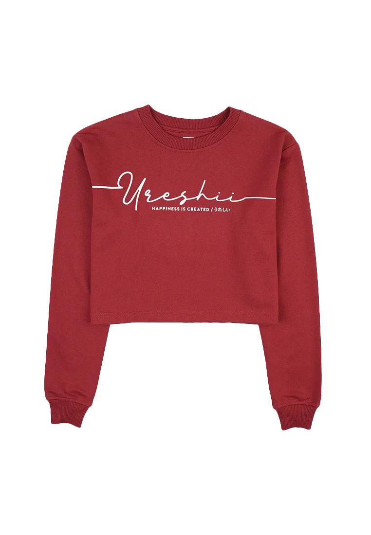 Swt Happiness Crop Maroon - Ryusei Sweater