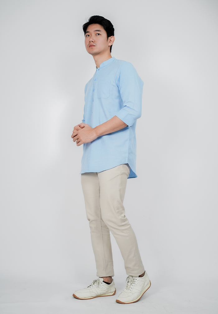 Ryusei Kurta Shirt Nakayama 2 Tone Sage Blue