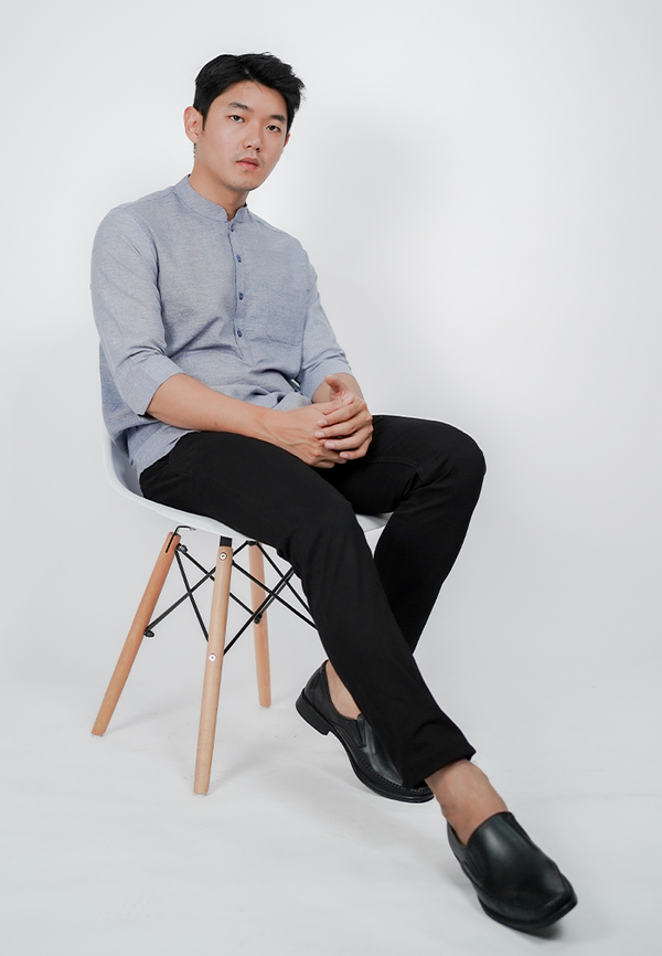Ryusei Kurta Shirt Nakayama 2 Tone Navy