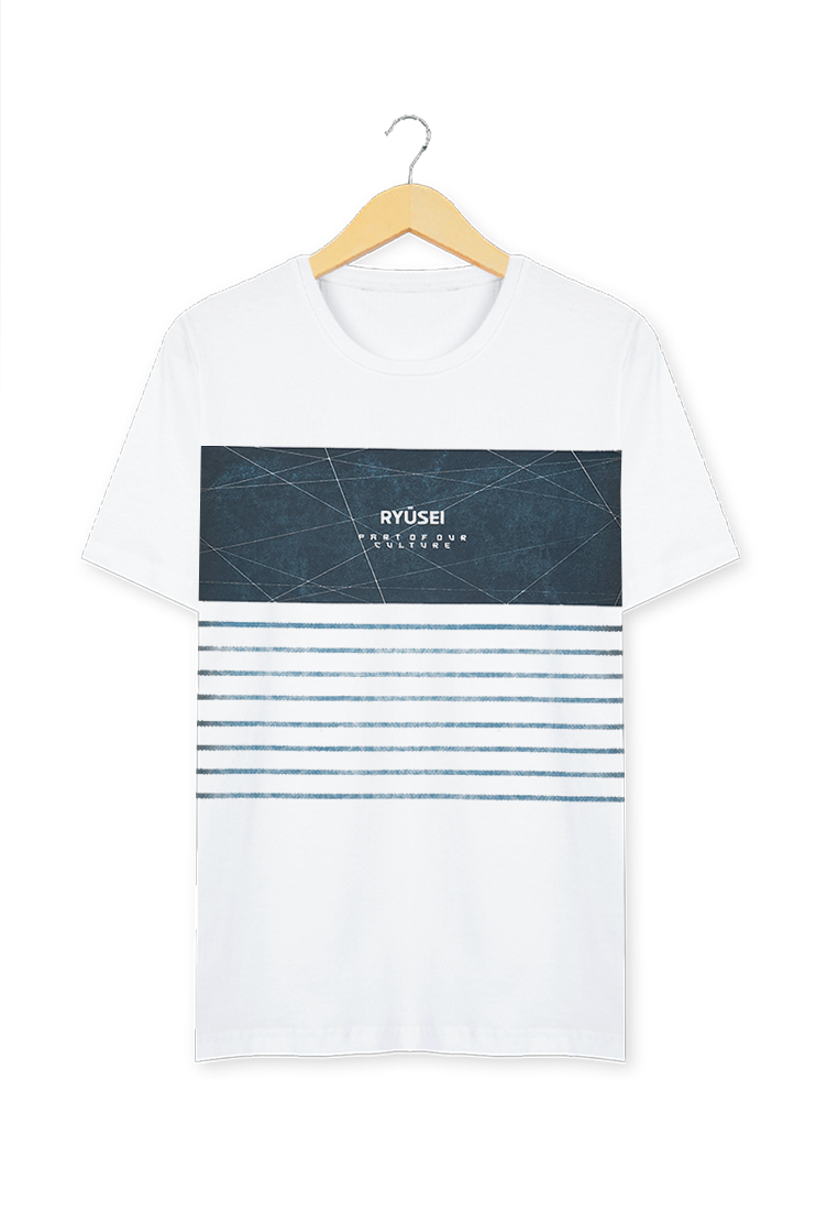 Ryusei Tshirt Takatoshi Stripe White - Ryusei