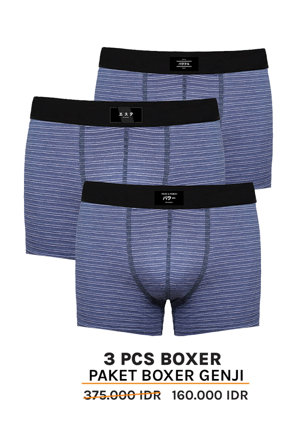 [Paket] Boxer Genji Navy (3 Pcs)