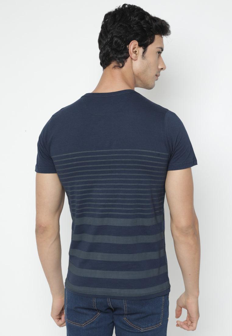 Tsh Men Striper Full Navy - Ryusei T-Shirt