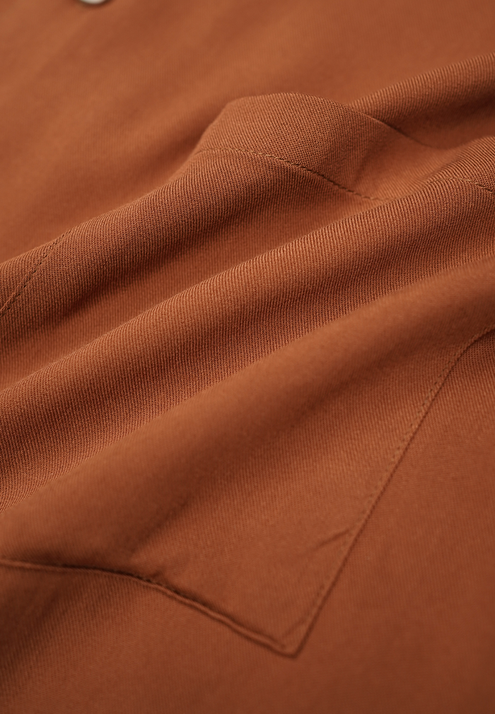 Ryusei Kemeja Pantai Rei Pocket Brown
