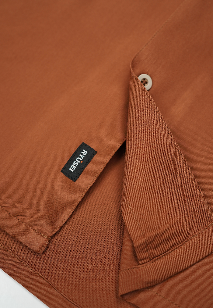 Ryusei Kemeja Pantai Rei Pocket Brown