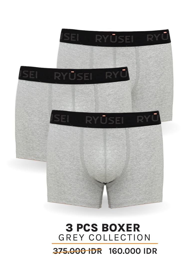 [PAKET] Boxer Misty Grey Collection (3 pcs) - Ryusei
