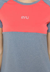 Tsh Miki Sporty List Orange Navy - Ryusei T-Shirt