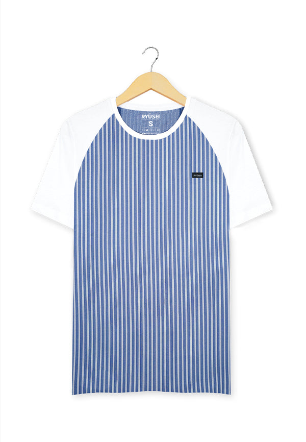 Ryusei Tshirt Minata Stripe White Blue - Ryusei
