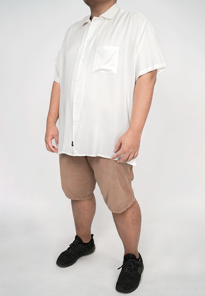 Ryusei Kemeja Pantai Rei Pocket White Plus Size - Ryusei