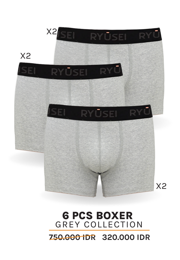 [PAKET] Boxer Misty Grey Collection (6 pcs) - Ryusei